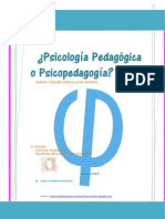 Psicología y Pedagogía. Psicología Pedagógica.