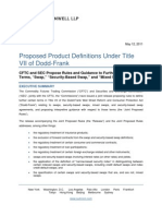 Proposed Product Definitions Under Title VII of Dodd-Frank