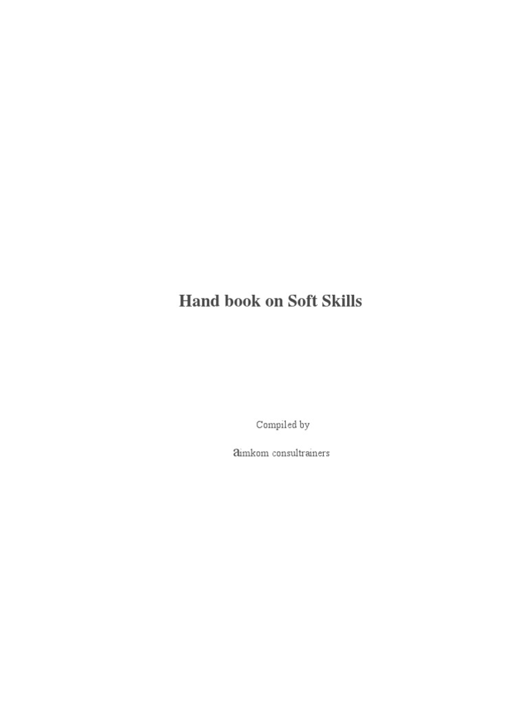 Hand Book On Soft Skills | PDF | Question | Interview