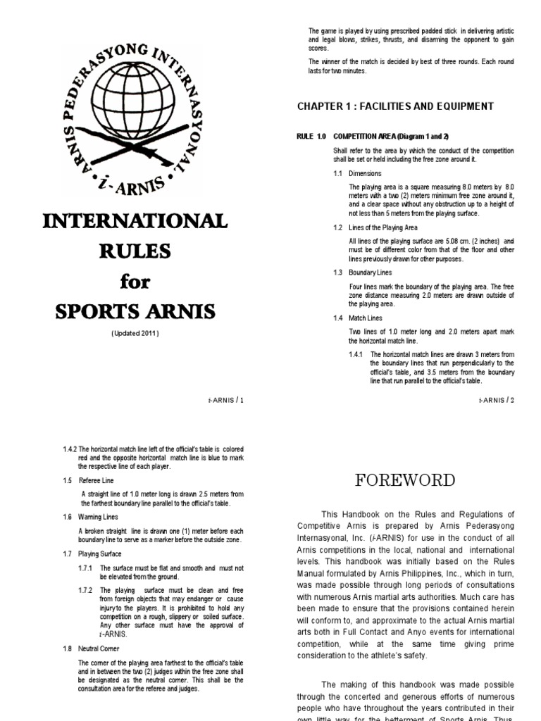 Arnis Rule Book Referee Professional Wrestling