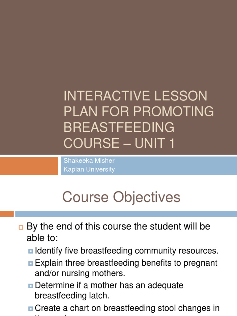 Breastfeeding Lesson Plan Unit 1 Breastfeeding Communication