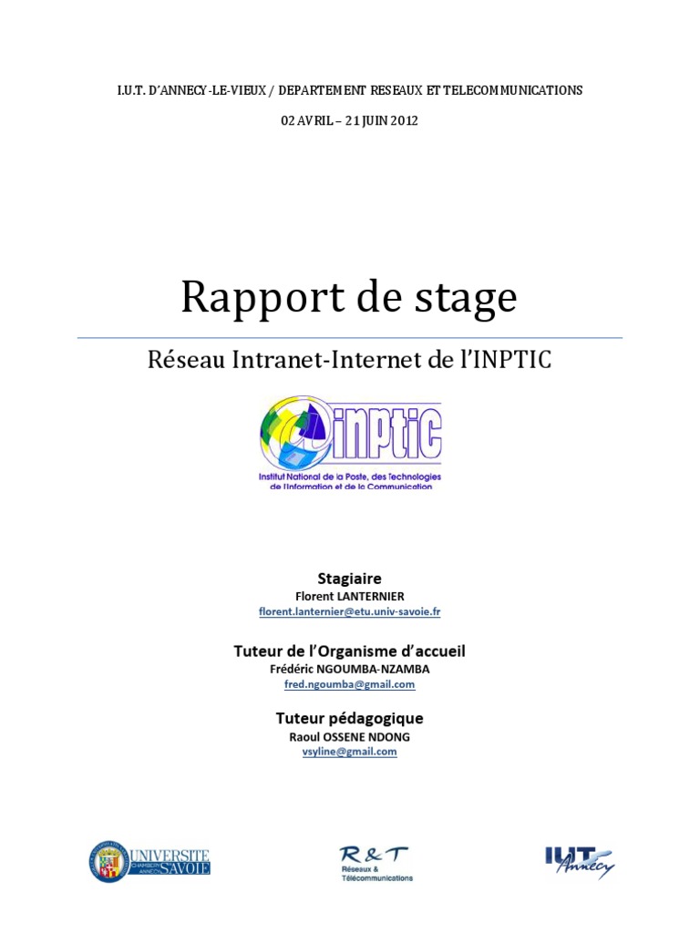 Réhabilitation du réseau de l'INPTIC | PDF | Serveur (Informatique ...