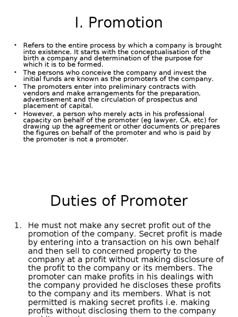 Promotion & Formation of A Company | PDF | Legal Concepts | Corporate Law