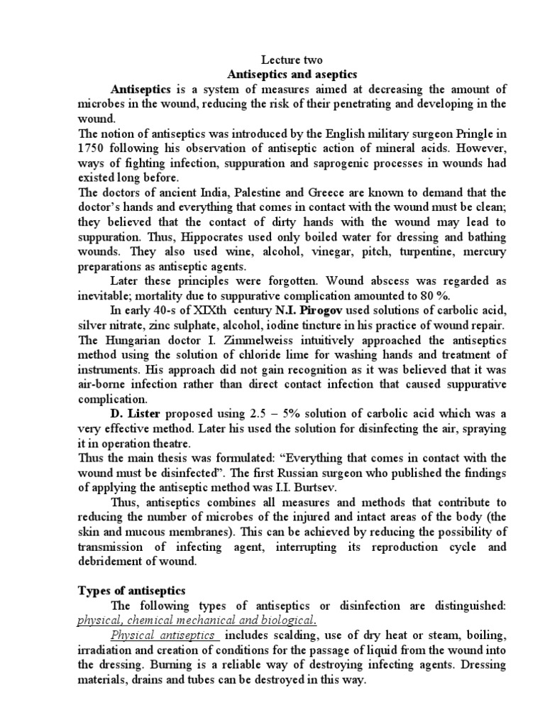 Antiseptics and Aseptics PDF Sterilization (Microbiology