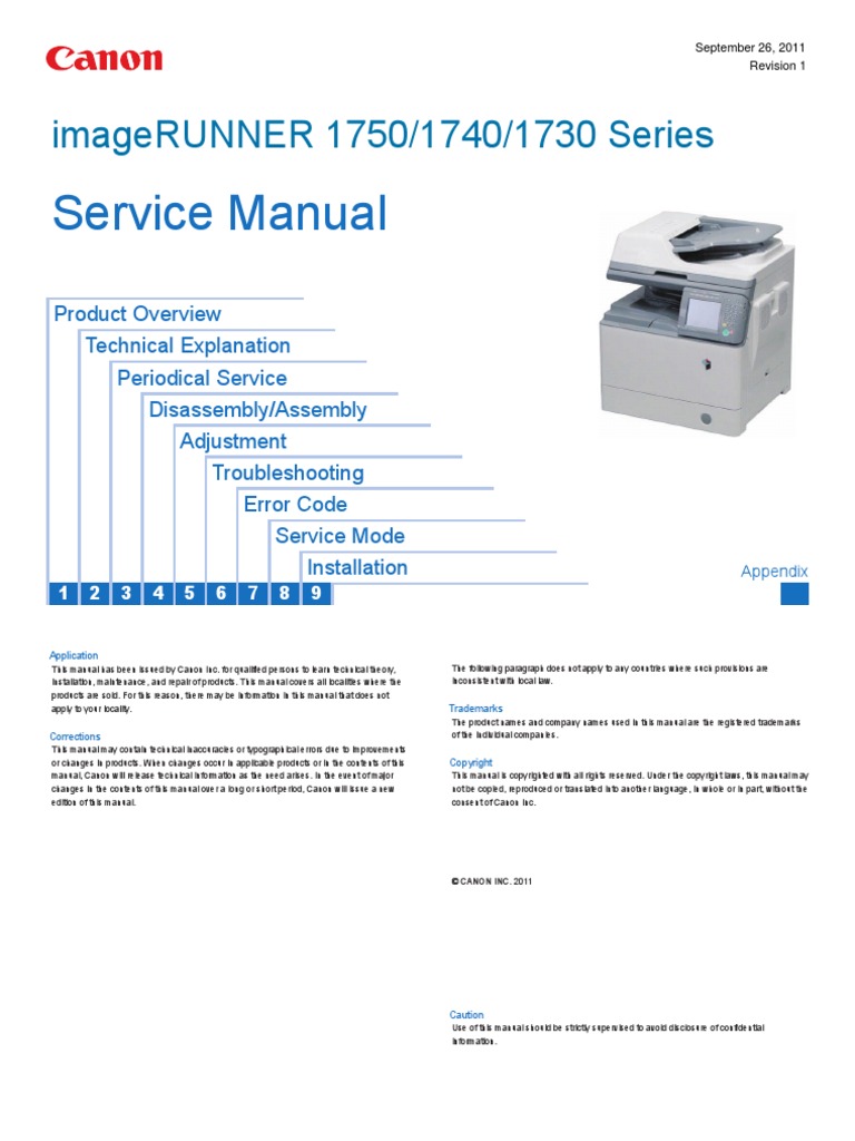 Canon Ir1730/40/50 Service Manaul | PDF | Electronic Engineering.
