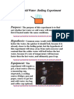 Hot vs. Cold Water: Boiling Experiment