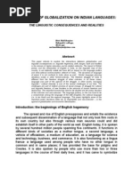 Download The Impact of Globalization on Indian Languages -by metimallikarjun by Mallikarjun SN11582192 doc pdf