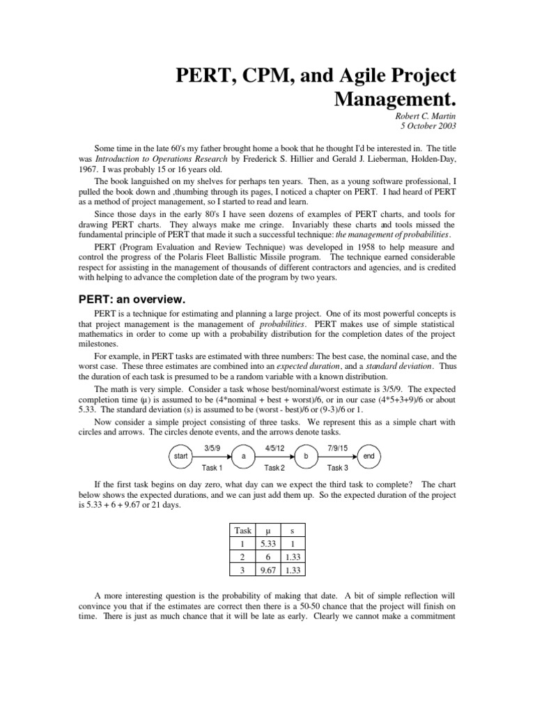 PERT vs. CPM in Project Management | PDF | Project Management ...