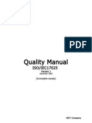 17025 Quality Manual Sample