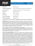 OCHA_G_70_2012 Humanitarian Affairs Officer (P-3) - Associates Surge Pool - SCS_ESB