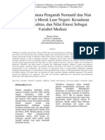 Hubungan Antara Pengaruh Normatif Dan Niat Beli Pakaian Merek Luar Negeri: Kesadaran Merek, Kualitas, Dan Nilai Emosi Sebagai Variabel Mediasi