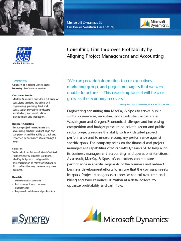 MacKay Sposito Case Study MA PDF Project Management Microsoft