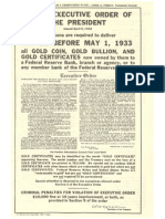 1933 Gold FDR Executive Order 6102
