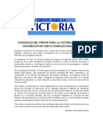 Parte de prensa 1 del bloque Frente para la victoria del Honorable Concejo Deliberante de Clorinda por el Día de la Lealtad