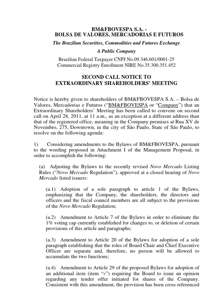 Extraordinary Shareholders' Meeting - 04.28.2011 - Call Notice (2nd ...
