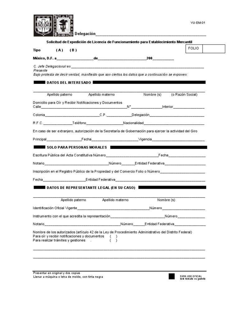 003 Licencia de Funcionamiento Ciudad de México