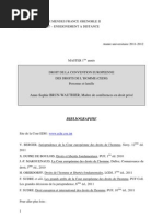 Cours Master 1 sur le Droit de la Convention européenne des Droits de l'Homme (CEDH), Personne et famille