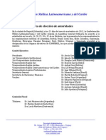 Acta de elección de autoridades de CONFEMEL 2012-2014