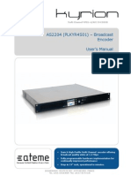Ateme Kyrion SD Multichannel SD MPEG4/AVC Broadcast EncoderUser Guide AS2204-V1.0