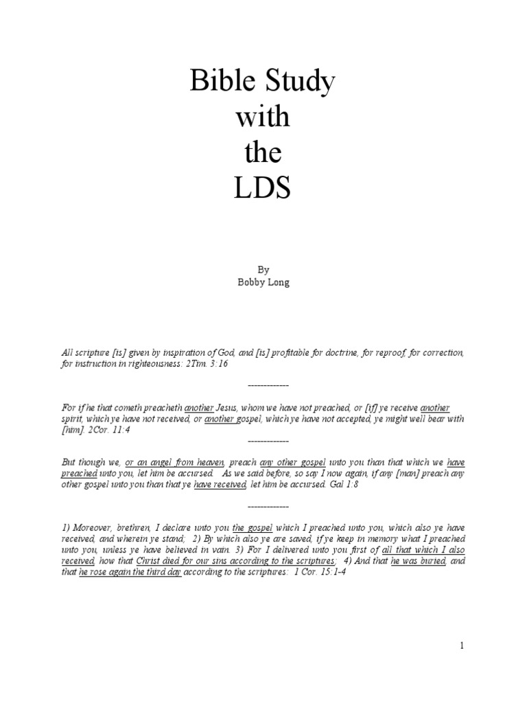 Bible Study With The LDS Missionary | PDF | Book Of Mormon | Grace In ...