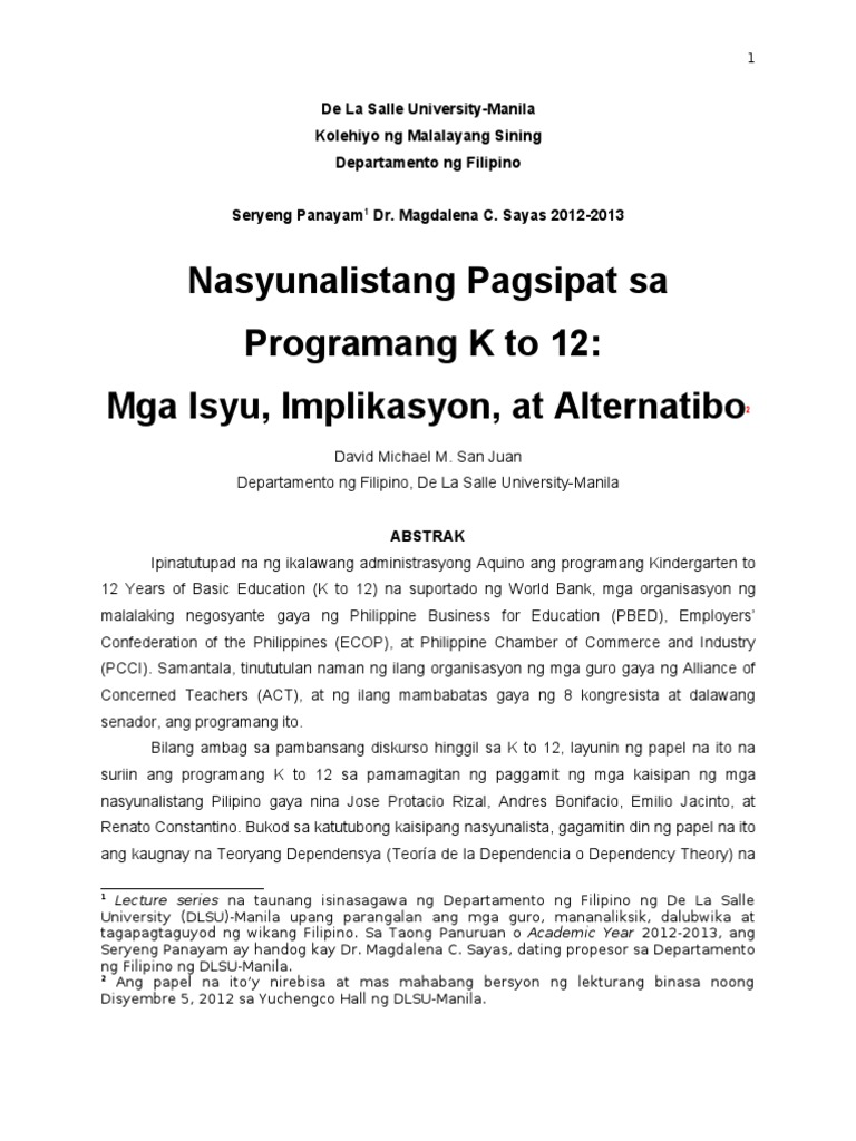 halimbawa ng abstrak sa thesis