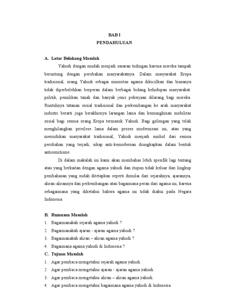 1 Makalah Perbandingan Agama Agama Yahudi Dan Kristen Pdf