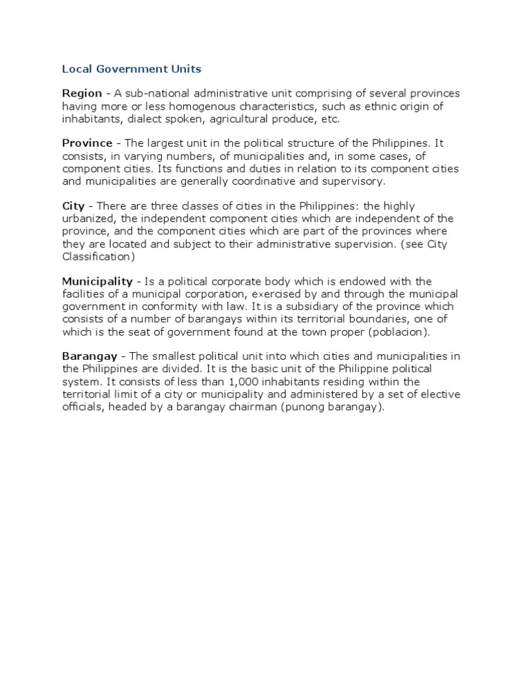 Local Government Units