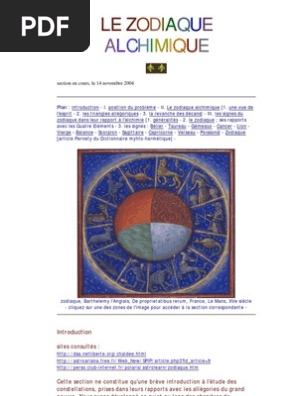 Zodiaque Alchimique  PDF  Zodiaque  Astrologie