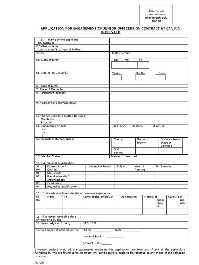 Application Format1 | PDF | Business