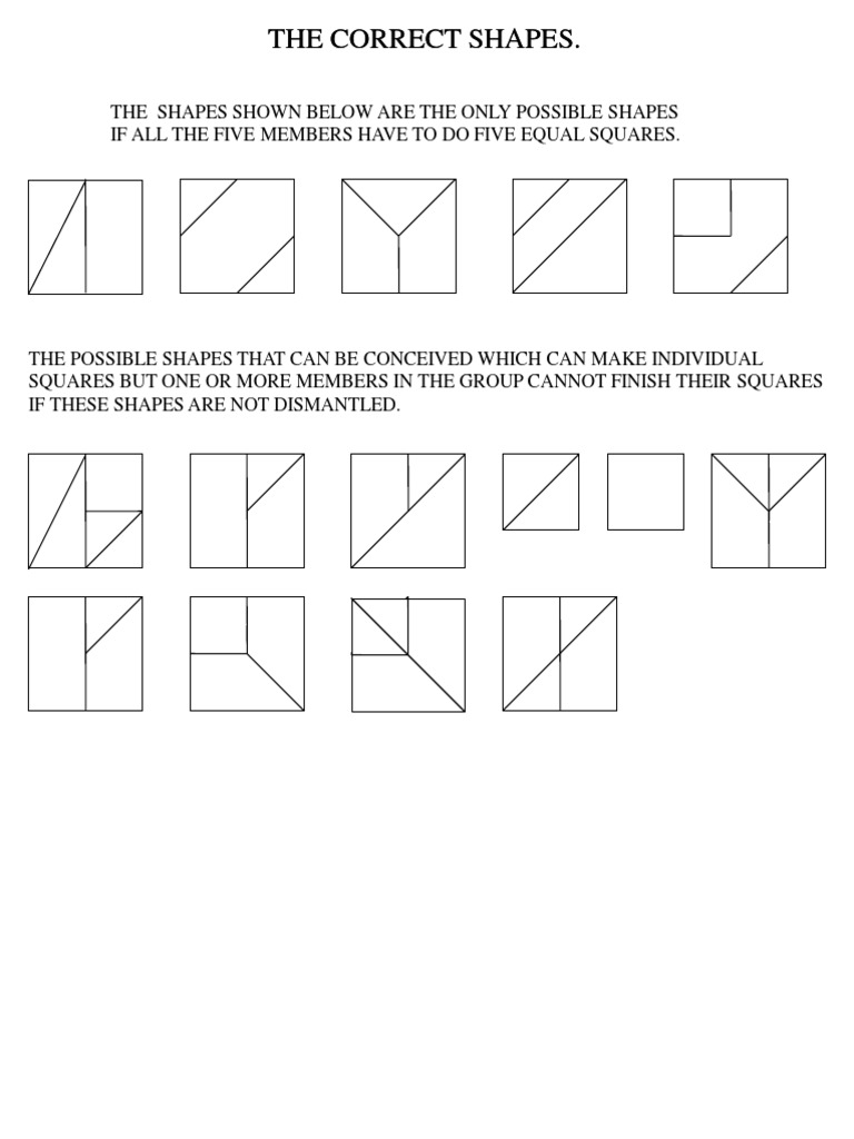 Broken Squares Team Building Activity | PDF | Career & Growth