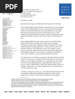 Human Rights Watch JLWOP Letter To Michigan Senate Judiciary Committee 120908