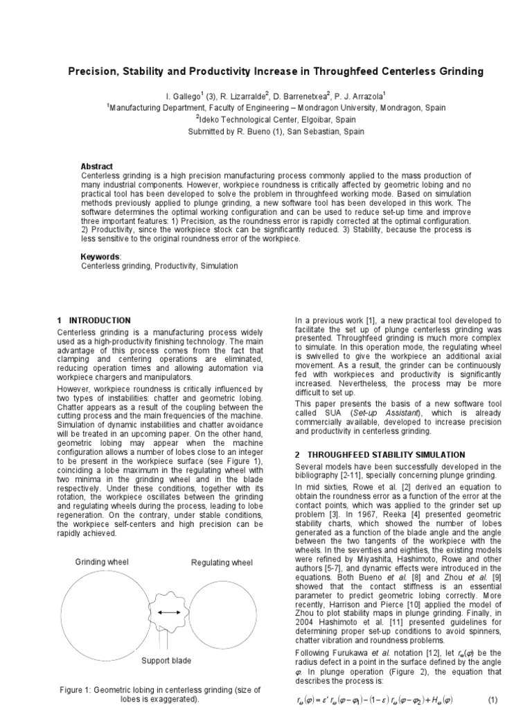 Precision, Stability and Productivity Increase in Throughfeed