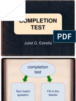 Completion Test: Juliet G. Estrella