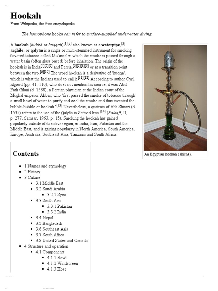 Hookah Wikipedia, The Free Encyclopedia PDF