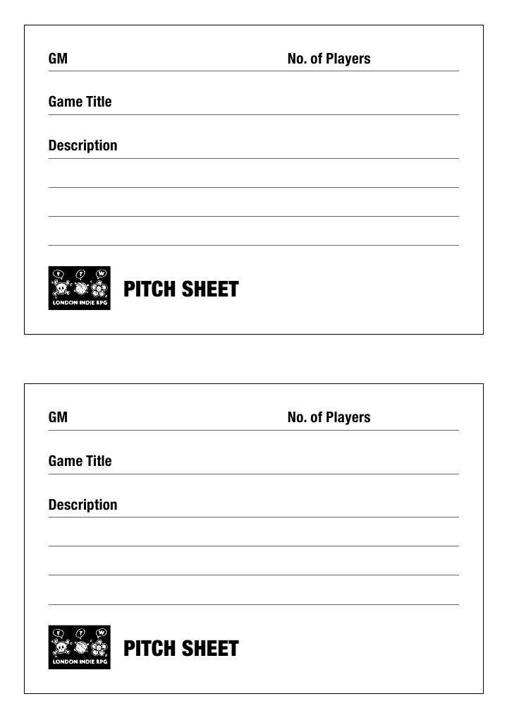 Game Pitch Sheet Template | PDF