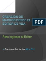 Creacion de Macros Desde El Editor de VBA