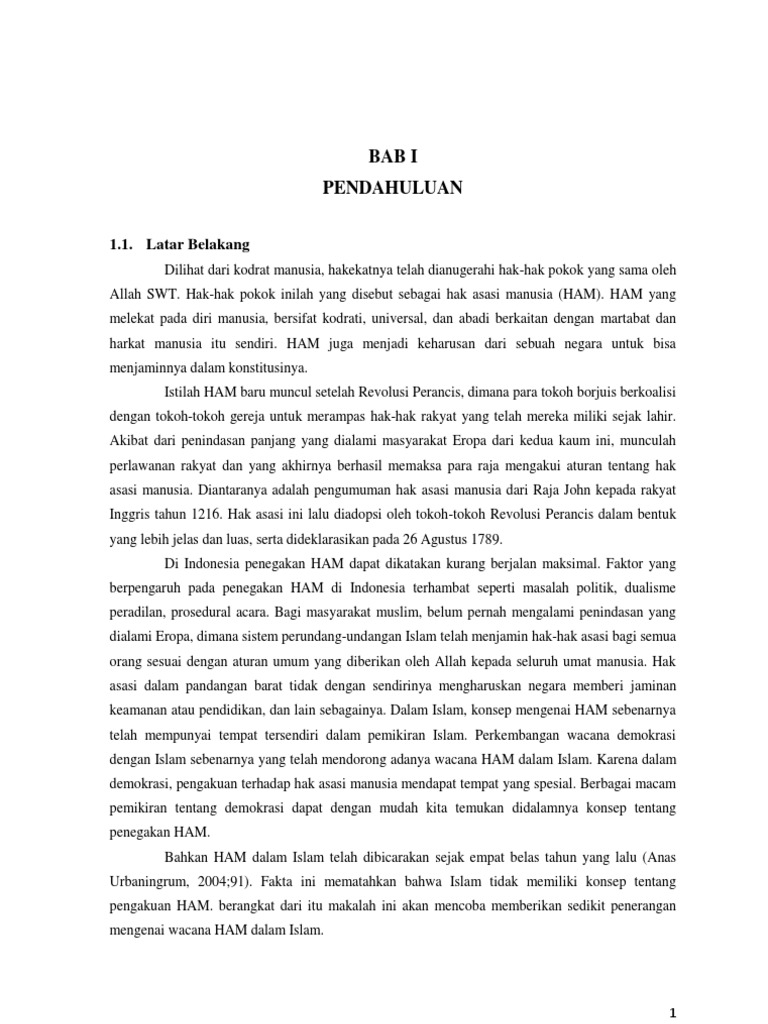 HAK ASASI MANUSIA DALAM PERSPEKTIF ISLAM