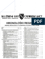 Službeni List RBiH Hronološki Registar Propisa Objavljenih U 1993 Godini