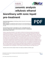 Techno-economic analysis  of a lignocellulosic ethanol  bioreﬁ nery with ionic liquid  pre-treatment