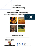 Studie Zur Weiterentwicklung Der Energetischen Verwertung Von Biomasse in Rheinland-Pfalz