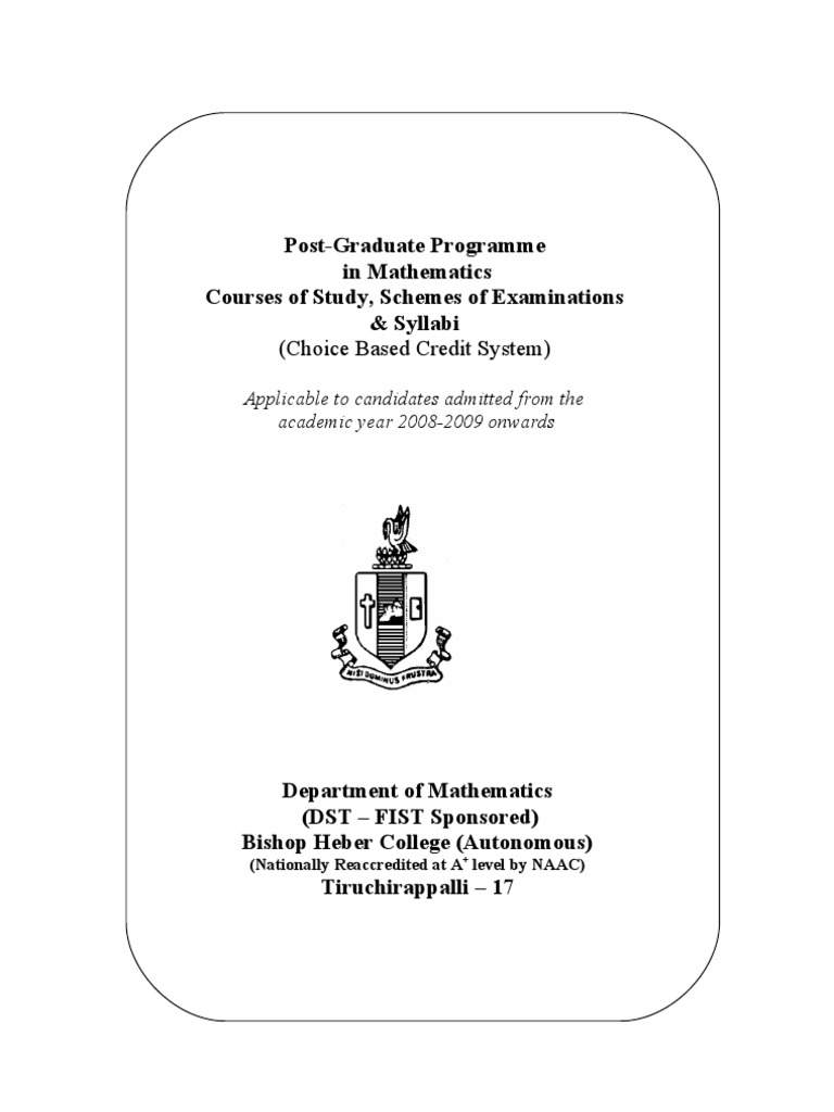 M.sc. Mathematics - Syllabus | PDF | Fluid Dynamics | Probability Theory