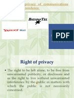 Right of Privacy of Communications and Correspondence