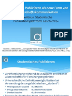 Studentisches Publizieren als neue Form von Wissenschaftskommunikation. »aventinus. Studentische Publikationsplattform Geschichte«