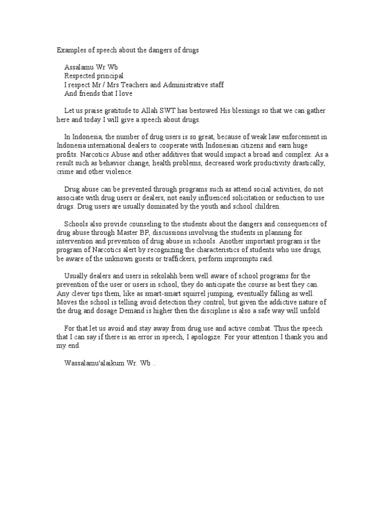 Essay on Drug Abuse: Harm and Consequences of Drug Use