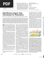 High-Efficiency Organic Solar Concentrators for Photovoltaics