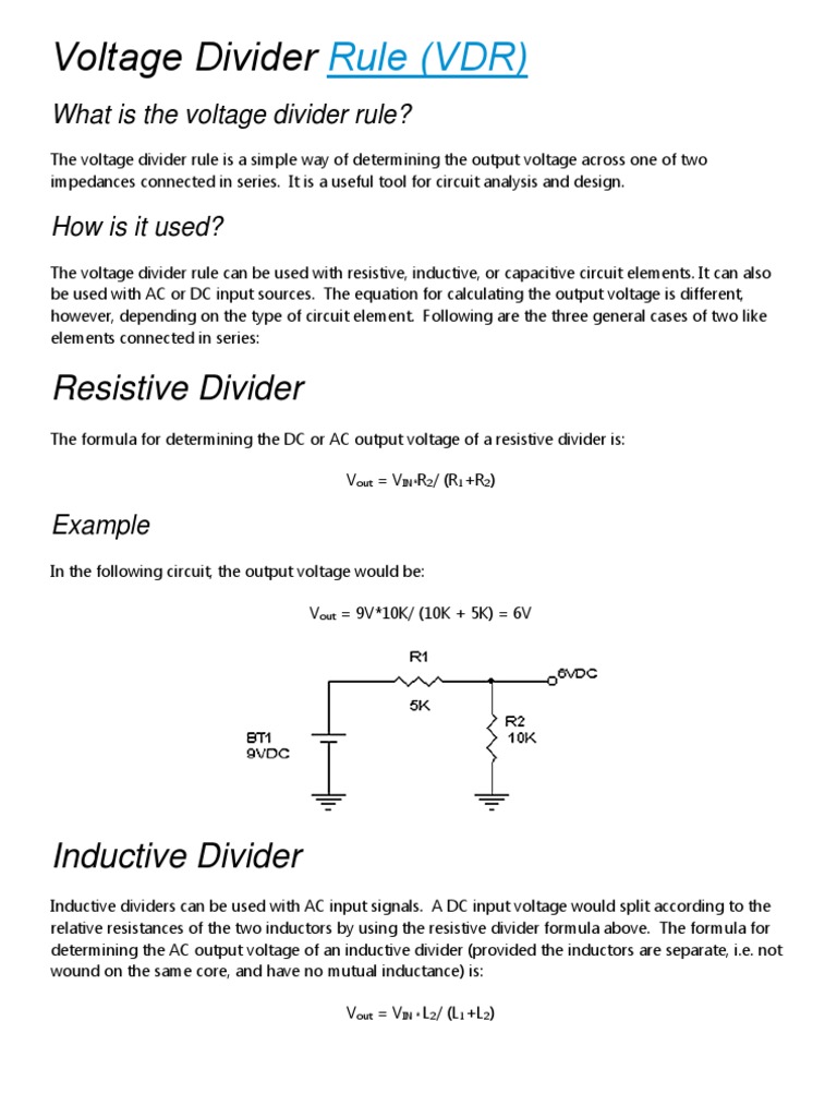 Understanding Voltage Divider Rule | PDF | Science & Mathematics