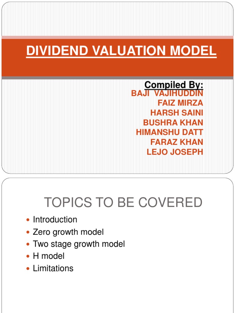 Dividend Valuation Model Ppt (1) Stock Market Investing