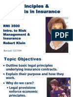 Legal Principles & Contracts in Insurance: RMI 3500 Intro. To Risk Management & Insurance Robert Klein