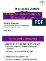 Applied Sciences Lecture Course: Antacids, Anti-Emetics & GI Motility Drugs
