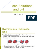 Sec 15-1 Aqueous Solutions and PH